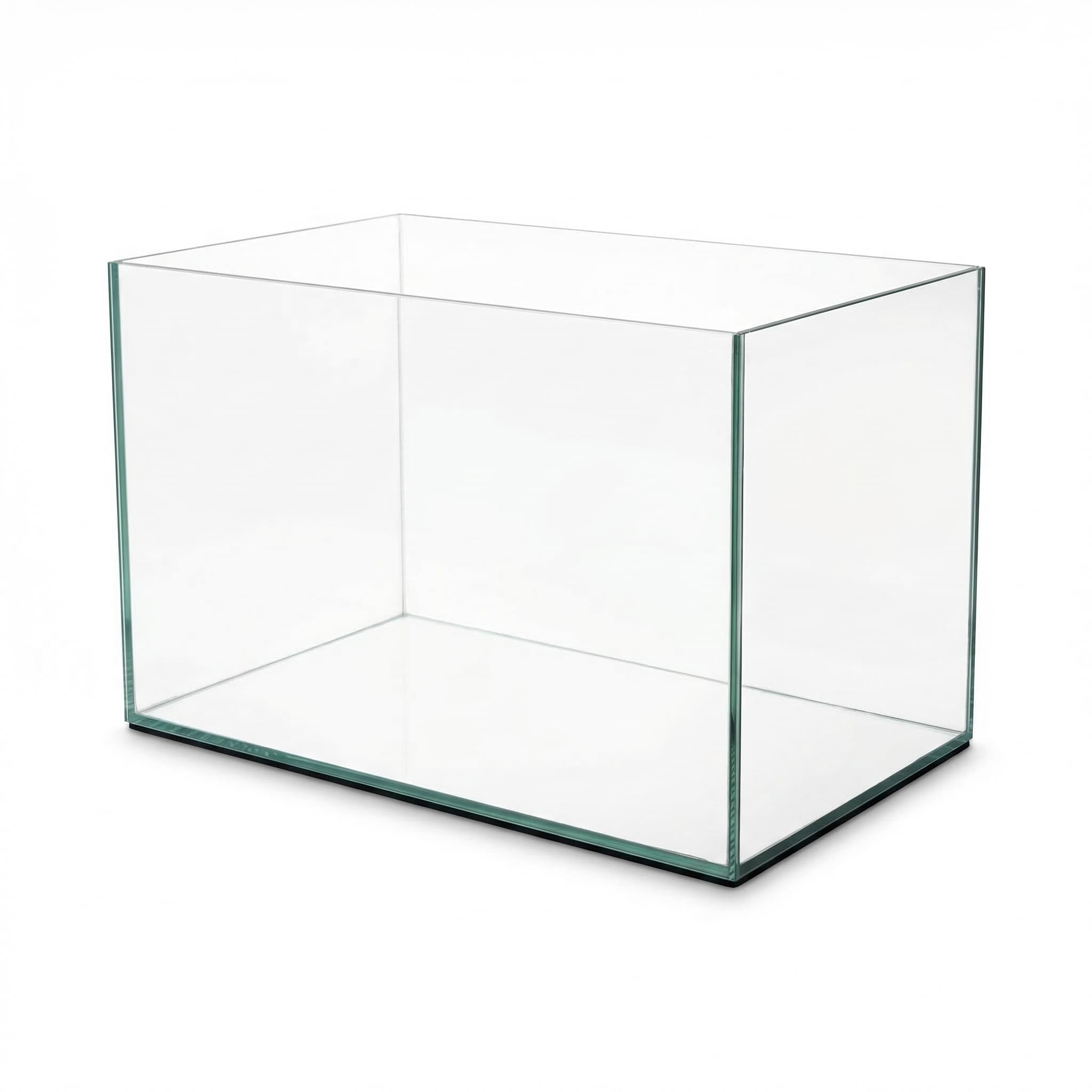 Pondlife Aquarium 30x20x20 cm, 12 Liter Glasbecken ohne Rahmen, 4 mm Floatglas, geschliffene Kanten, Süß- und Salzwasser geeignet, mit Unterlage