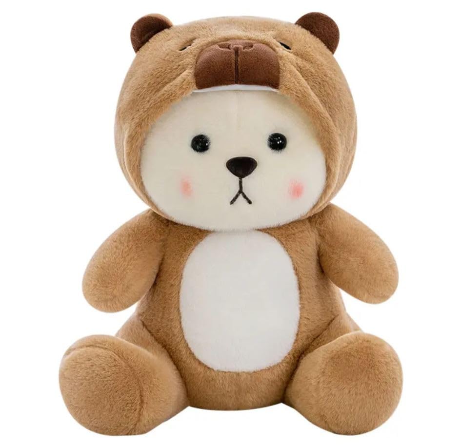 Image of Half Hooded Capybara 40cm Plush Soft Toy | Adorable Animal Stuffed Toy for Kids | Home Decor for Boys & Girls | Soft & Huggable Plush Toy