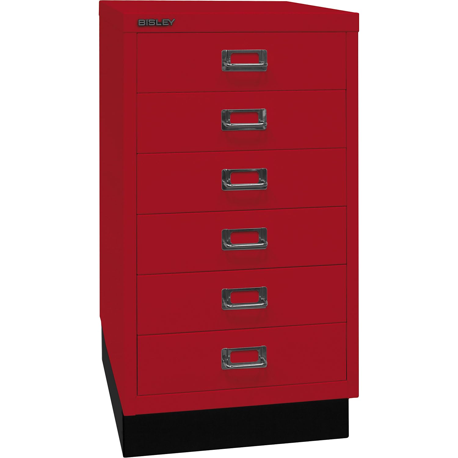 BISLEY | Serie 39 MultiDrawer™ | con zócalo | DIN A3 | 6 cajones | Rojo Cardenal | Negro.