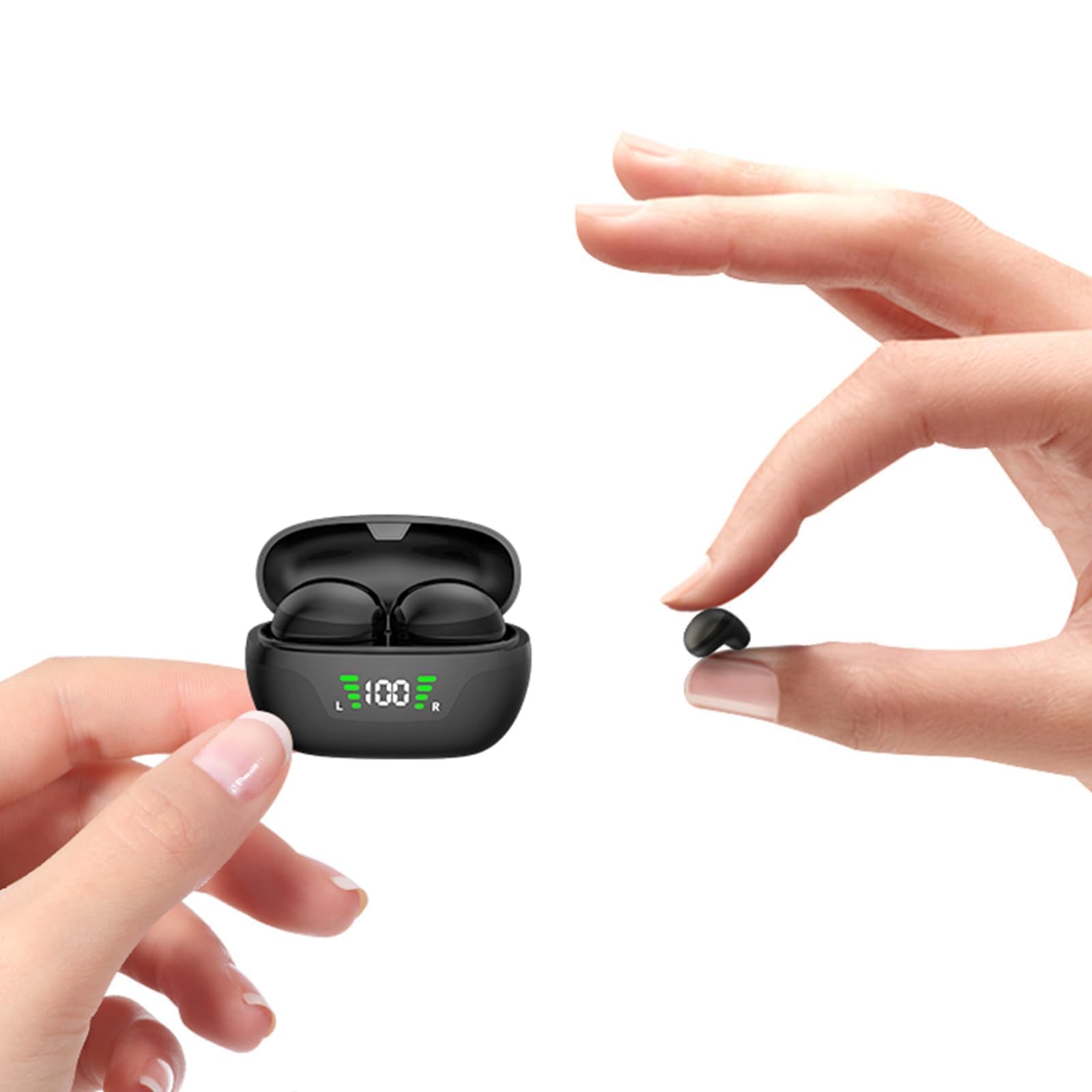 Xmenha Mini écouteurs intra-auriculaires invisibles Bluetooth sans fil Bluetooth sans fil pour dormir dans les oreilles, pour les petites oreilles, les dormeurs latéraux