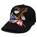 FLYOUTH Creative Baseball Cap Bald Eagle and US Flag Hat Wild Sun Shade Embroidered Peaked Cap (Black)