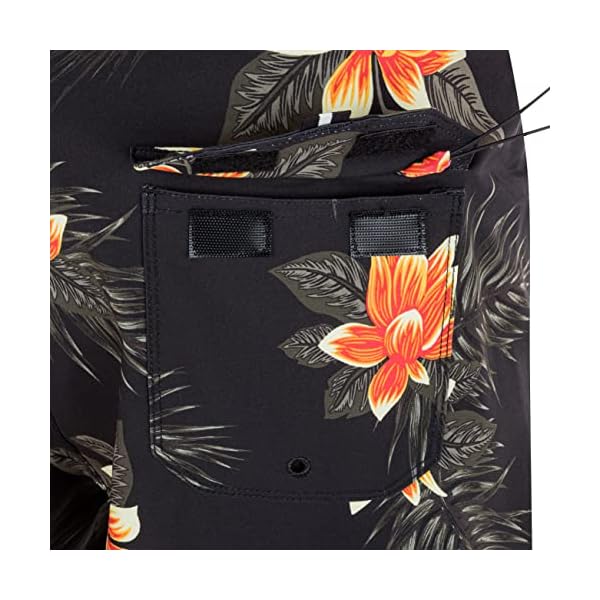 Hurley Printed 20" Stretch Board Shorts, Black/Habanero, 36 - Image 7