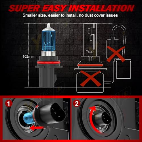 Image of Headlight Bulbs Compatible for Ford Explorer Sport Trac 2001 2002 2003 2004 2005, HB5 9007 High Low Beam 9145 Fog Light Halogen Lights, 6000K White, 300% Brightness, Plug N Play, Pack of 4