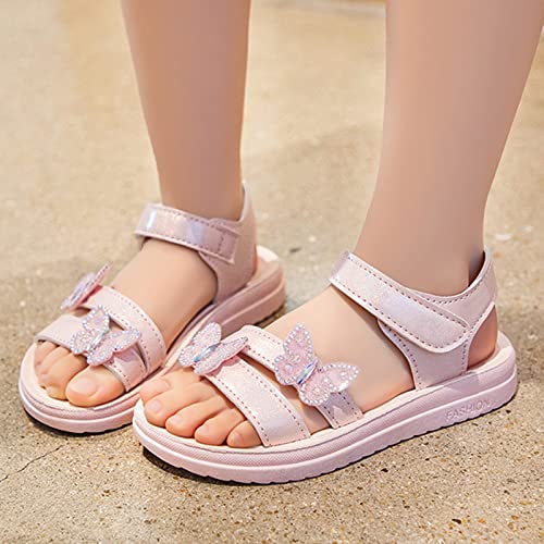 Kids Girls Crystal Butterfly Sandals Summer Princess Lightweight Soft Sole Open Toe Rhinestone Girls Casual Sandals4