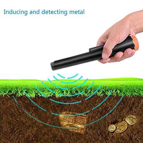UNIROI PinPointer Metal Detector with Waterproof Case, Metal Detector with 9V Battery, Buzzer Vibration LED Indicator Automatic Tuning (New Version)