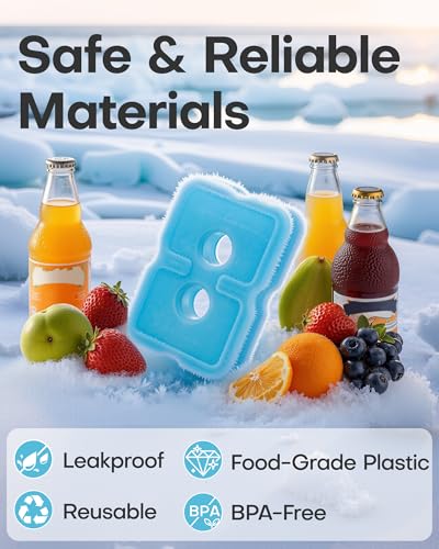 HOTOR Reusable Ice Packs for Cooler & Lunch Boxes – Slim, BPA-Free, Leakproof Gel Packs for Lunch Bag, Cooler Backpack & Travel Food Storage (4 Packs) - Image 5