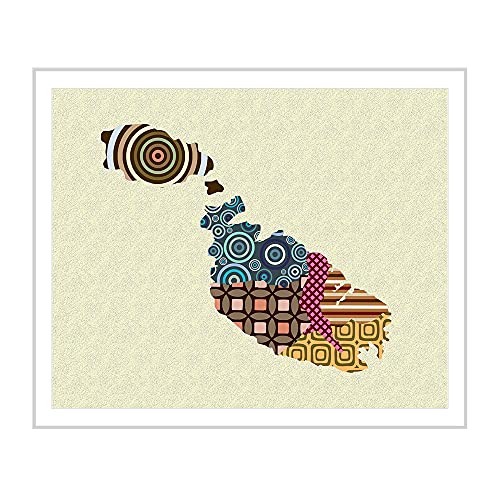 Malaysia Map Canvas Wall Poster Art Print Painting Décor