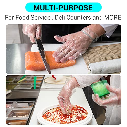 Disposable Food Prep Gloves - 500 Piece Plastic Food Safe Disposable Gloves, Food Handling, One Size Fits Most (500 Pcs） #TOP3