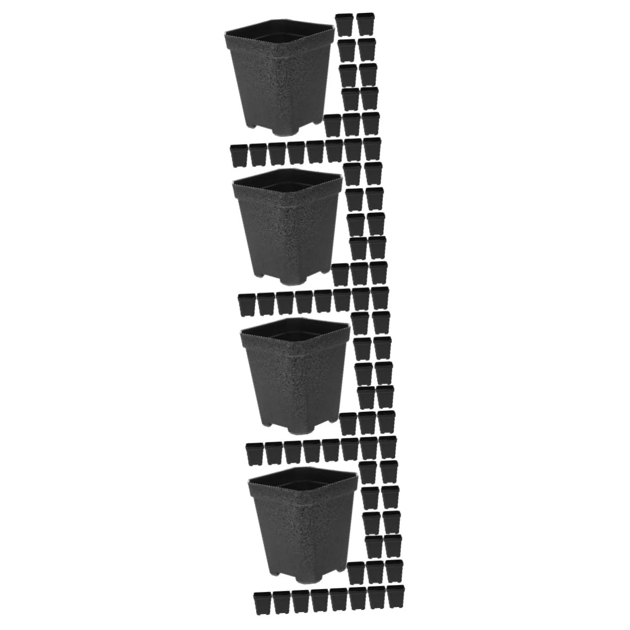 BESPORTBLE 4 Ensembles Pot De Semis Carré Pouvez Plantes Usine Terre Cuite Jardinage Pépinière Pot Clair Pots Succulents Pot De Jardin Pot De Fleur Pots De Fleurs PP Black 20 Pièces * 4