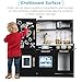 Best Choice Products Pretend Play Kitchen Wooden Toy Set for Kids w/Realistic Design, Telephone, Utensils, Oven, Microwave, Sink - Black