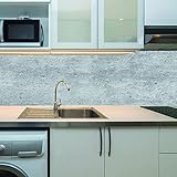 KLINOO Küchenrückwand als Spritzschutz - Wandschutz - alle Untergründe (verdeckt Fugen) - zuschneidbar/erweiterbar - geruchsneutral - wiederablösbar - 136cm x 48cm (Granit)