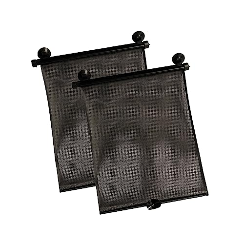 Lot de 2 Pare-Soleil Rétractables Ezi Sun Rollers, Plastique Recyclé, Fixation Ventouses ou Crochets