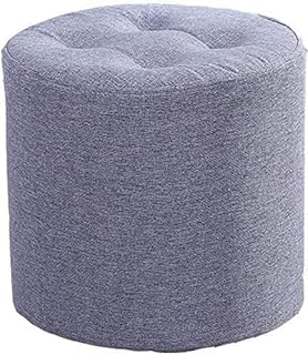 Foot Stool Footrest Sofa Foot Stool/Shoe Bench,Cotton and Linen Fabric,The Stool Cover Can Be Removed and Cleaned.Household Stool(Color:Blue) (Null Purple) (Gray)