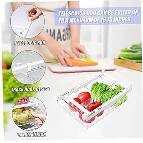 Vershouddoos koelkast lade pull-out koelkast organizer bin keuken pullable huisdier opbergdoos container met 4 verdeelde… - Image 7