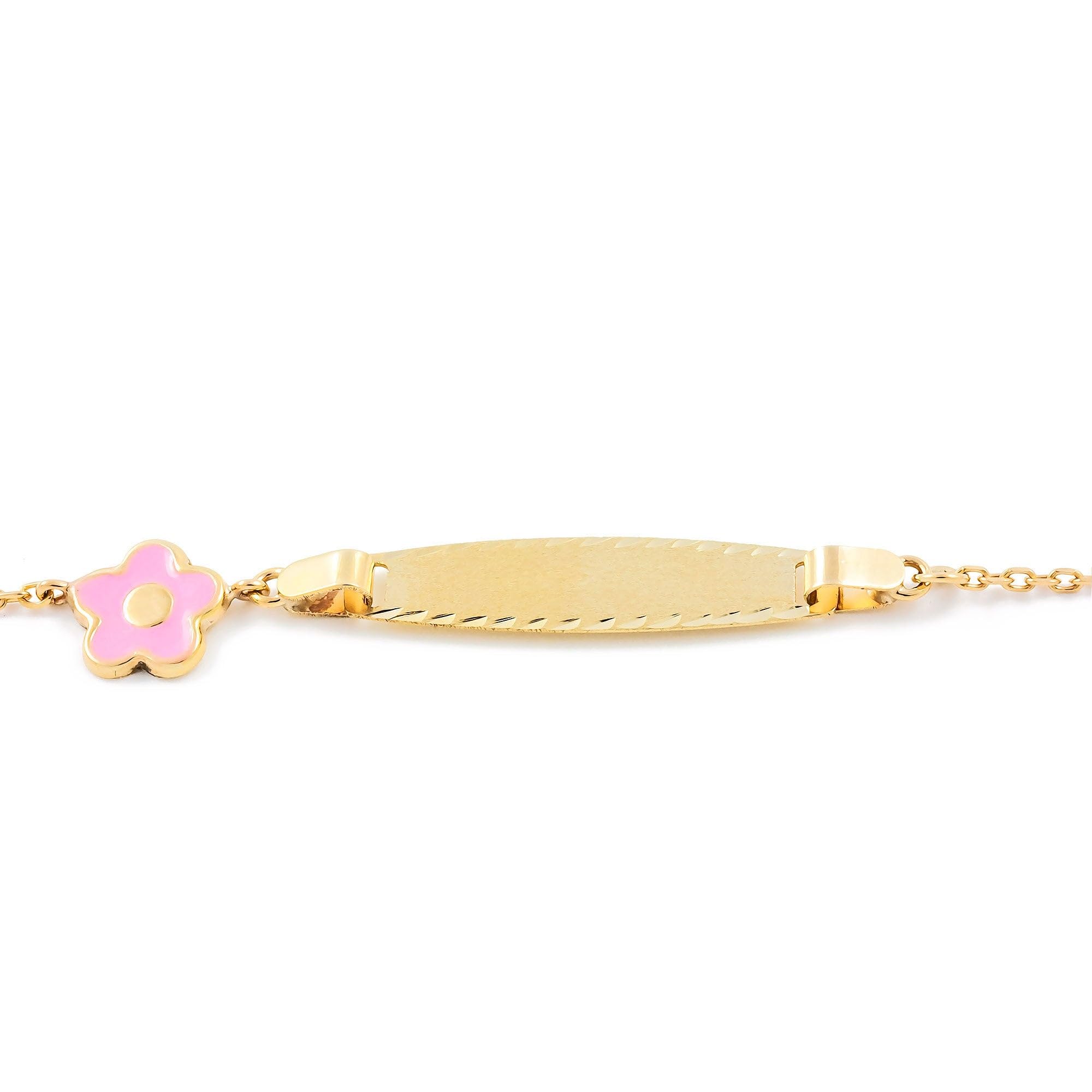 Monde Petit Bracciale fiore per bambini - oro giallo 9k (375) - Scatola Regalo - Certificato di garanzia