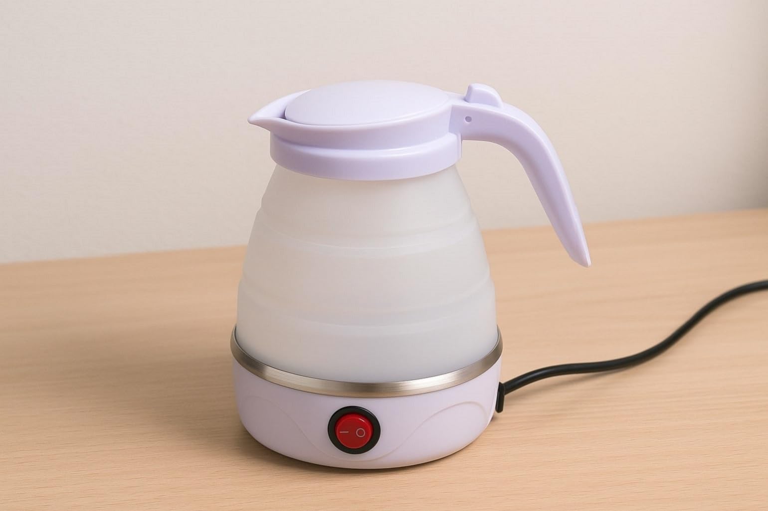 ZILLTOYIN Quick Boil Time Hot Water Kettle 600ml | [ White ] Collapsible Body Mini Kettle For Travel | Perfect For Hot Drinks Anytime, Ideal For Instant Meals | Lightweight Portable Electric Kettles-image-9