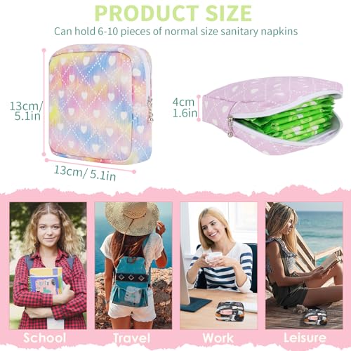 Image of Sanitary Pad Storage Bag Portable Period Bag for Teen Pads /Sanitary Napkins /Small Tampons, Sanitary Napkin Storage Bag First Period Gifts for Teen Girls (Bowknot Bear)