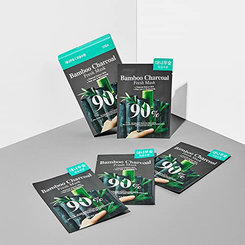 Bring Green Bamboo Charcoal + Artemisia 90% Fresh Mask (10 Count Each) Bundle #TOP2