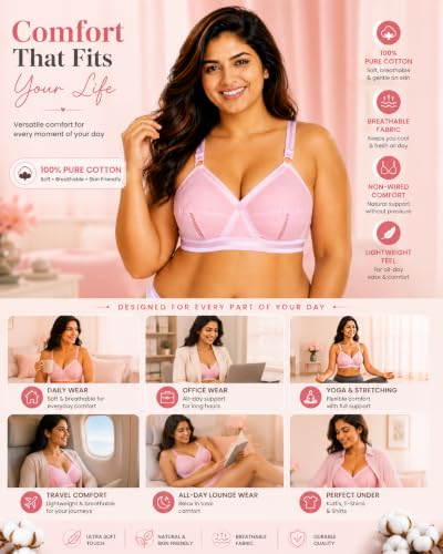 Image of SONA Perfecto Plus Size Cotton Full Coverage Bra for Women Heavy Bust