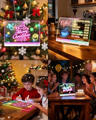 LED Drawing Board for Kids 17 Flicker Free Glow Doodle Pad with 11 Color Light Modes Soft - image 3