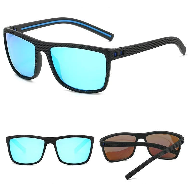 Image of Square Polarized Sunglasses for Men Sports Style Driving Travel Sun Glasses Lightweight Frame UV Protection Anti Glare Mirrored Goggles