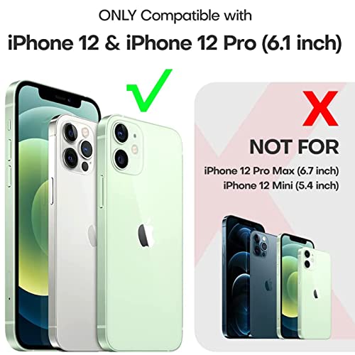 Battery Case for iPhone 12/12 Pro, 10000mAh High-Capacity Protective Rechargeable Extended Charger Cover Compatible with iPhone 12/12 Pro (6.1 inch) Wireless Charging Case Support Carplay - Black