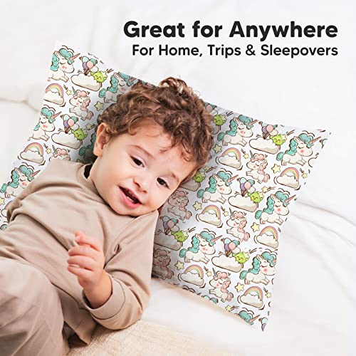 Image of KeaBabies Toddler Pillowcase 13 inchx18 inch - Organic Cotton Toddler Pillowcase for Kids,Boys,Girls,Soft & Durable Cotton Cover for Miniature Sleepy Pillows,Cute Colors,Pillow Sold Separately(Unicorn Dreams)