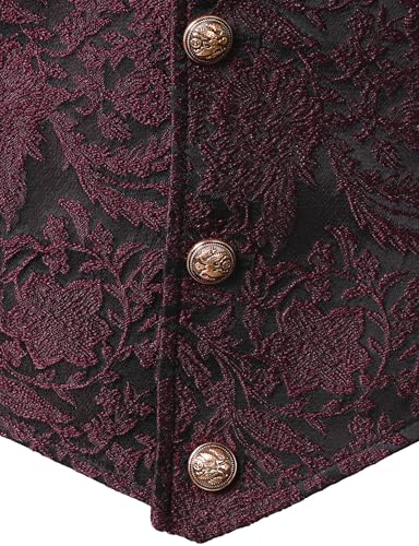 Image of VATPAVE Mens Victorian Suit Vest Steampunk Gothic Waistcoat
