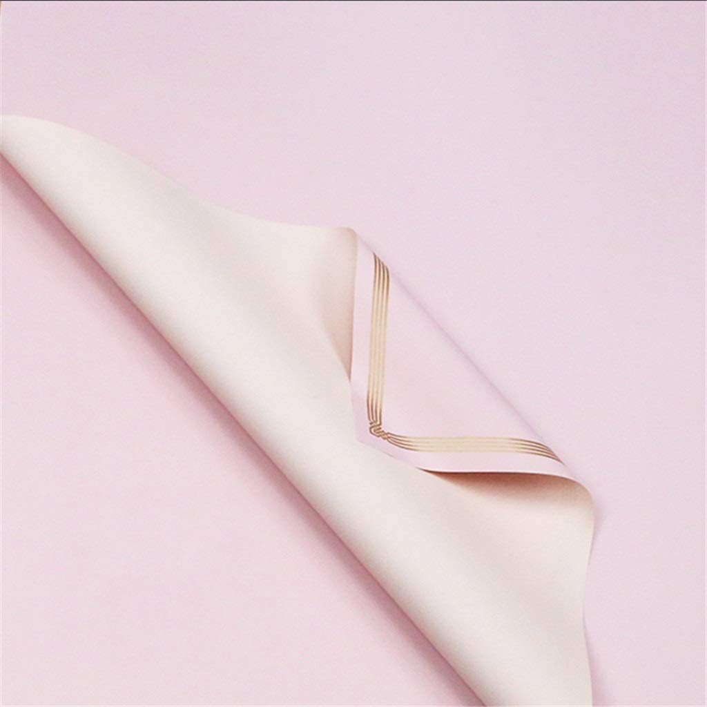 Amazon Co Jp 文具ラッピングペーパー 二色小花束包装紙 ゴールデンボーダー柄の韓国スタイルの花の包装材防水材 Diyのギフトバッグ素材 Color H Size 60 60cm 文房具 オフィス用品