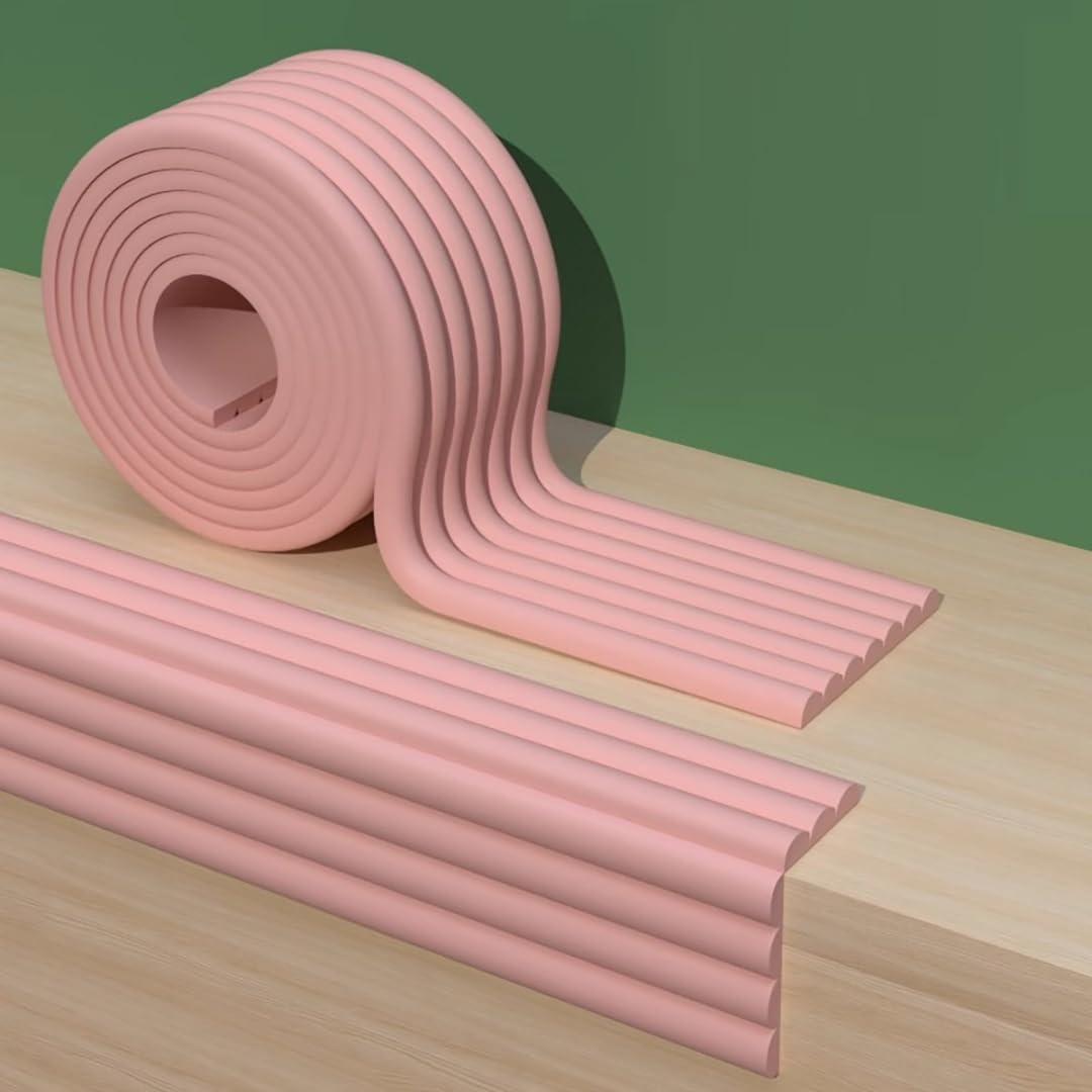 Tianqihao Pink Wall Corner Guard For Parking Garages, Sponge Edging Anti-Collision Warehouse Corner Guards, 0.8Cm Thick Garage Wall Protector Corner Guard,-2M