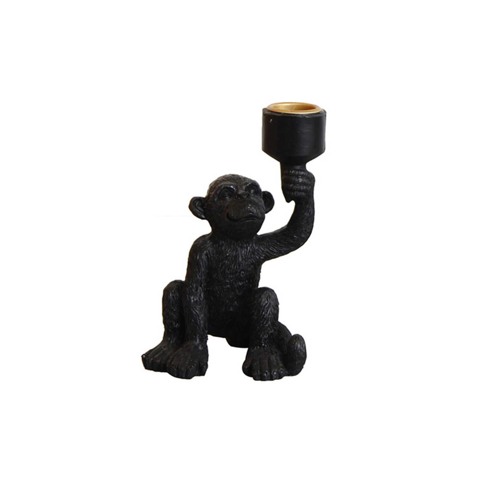LWHZOFR Resin Animal Holder for Tabletop Decor, Monkey Figurine Taper Stand, 5.5 X 3.3 Inch Shelf Accent Display Stand Animal Holder Resin Monkey Candlestick Tabletop Accent Taper Decor Shelf