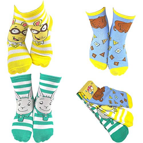 TV Show Best Friends Fun Silly Cartoon Kids' Socks - 3 Pair (3-5 Years, Arthur_2054)2