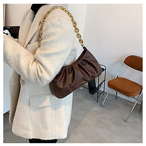 Image of JOLLQUE Shoulder Bag for Women,Small Leather Dumpling Bags Handbag Purse,Gold Chain Evening Clutch Purses