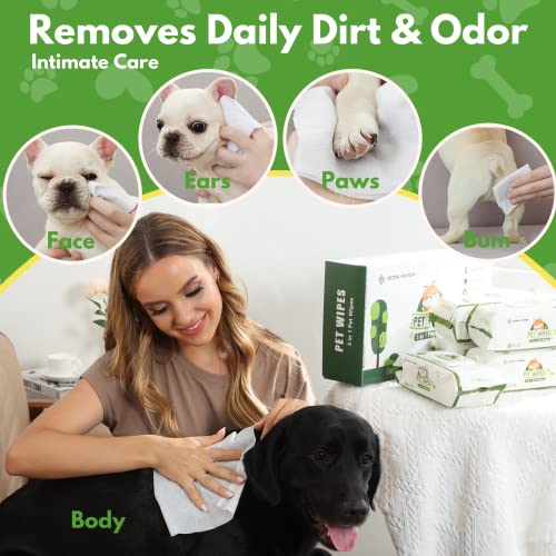 Vietdai Dog Wipes Cleaning Deodorizing Pet Wipes For Dogs Cats Big Thick Large Multipurpose Grooming Hypoallergenic All Puppy Wipes Dog Wipes Quick Bath For Paw And Butt Face Body 400 Count #TOP3