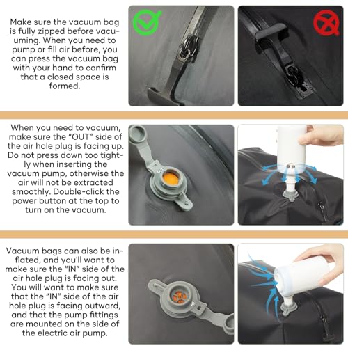 Image of Vacuum Backpack Travel Backpack with Compression, Men Women Vacuum Backpack with Air Pump, Carry on Backpack Flight Approved Personal Item Size - White