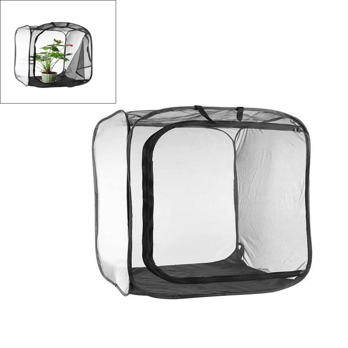 Gabbia di Farfalla Pieghevole, Insetto di Bastone 1.8x11.8x11.8 Pollice Trasparente Con Cerniera E Maniglia, Habitat Portatile Per Ciniglia e Farfalla