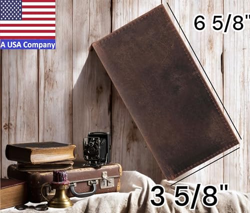 F&L CLASSIC Men's RFID Vintage Look Genuine Leather Long Bifold Wallet Checkbook Wallets,buffalo vintage leather4