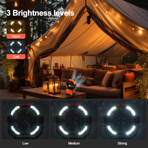 Odoland 40000mAh Camping Fan with Lantern, Battery Operated Oscillating Fan - image 3