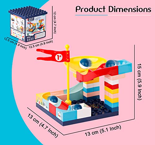 Image of Zest 4 Toyz 2 in 1 DIY Rolling Ball Drop Toys for Kids 38 Pieces Building Blocks Puzzle Educational Learning Toy for Babies Boys & Girls (Pack of 1) Multi Color
