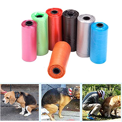 Livecitys Haustierkotbeutel, 4 Rollen, 60 Stück, einfarbig, für Hundekot/Welpen, abbaubar, zufällige Farbe