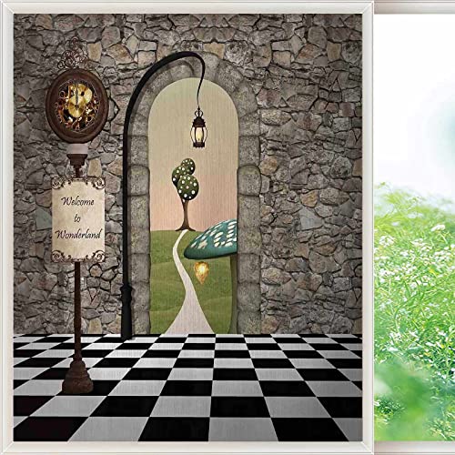 Cartoon Window Film Stained Glass Black Green Non-Adhesive Opaque Static Cling Vinyl Bathroom Door Stickers Decorative Coverings For Home Office #TOP2