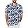 Friptspyg Camisa Manga Corta Algodón Hombres Camisa Hawaiana Hombres Verano Camisa Impresa Ocio Funky Camisa Hawaiana Ajuste Holgado Camisas de Playa, Azul-Blanco M