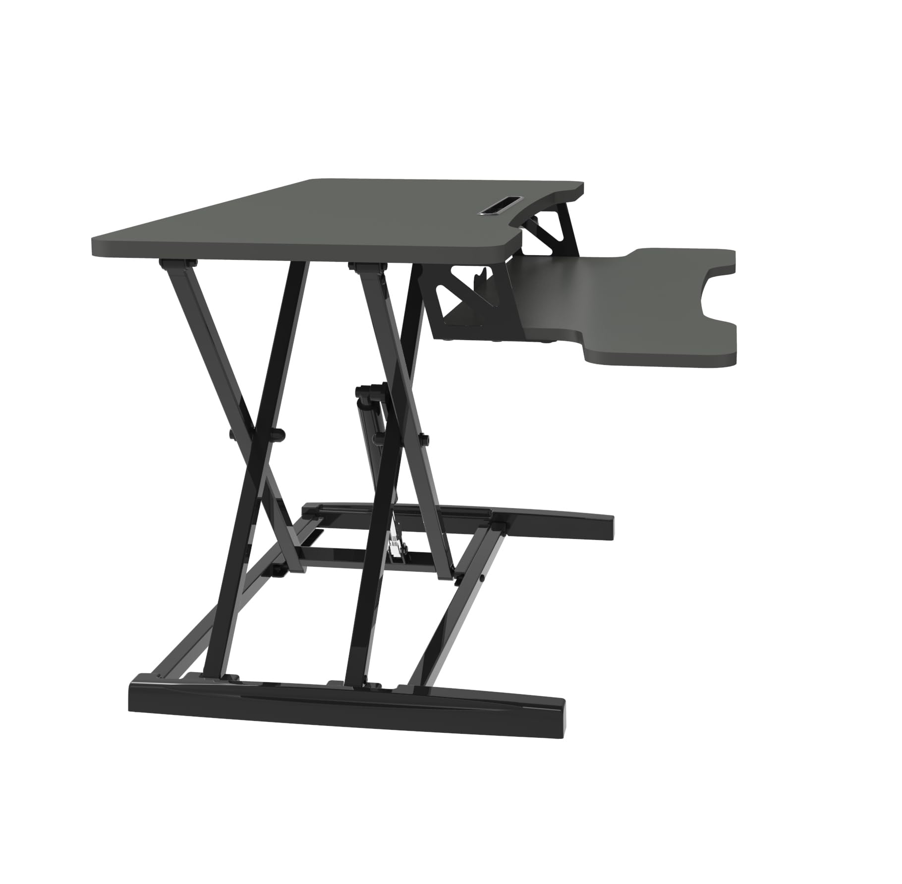 UPdesk Cross - Schreibtischaufsatz höhenverstellbar für Laptop & PC - Schreibtischerhöhung - Stehpultaufsatz für Schreibtisch - Höhe 11-50,4 cm - Breite 40 x 80 cm - Gasfeder - SCHWARZ