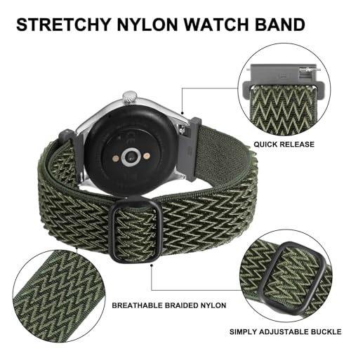 bisonstrap stretchy nylon watch band adjustable buckle loop bands quick release elastic braided nylon strap 16mm 18mm 19mm 20mm 22mm