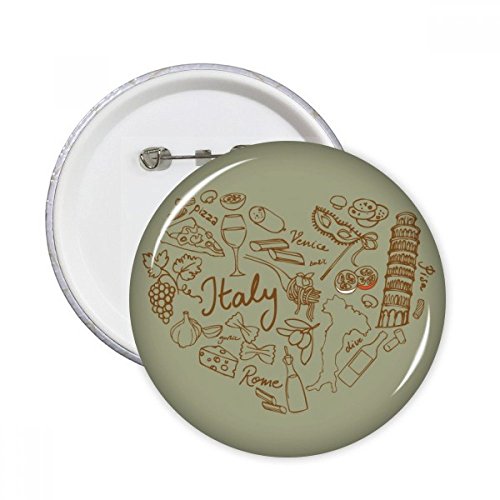 Pins badge bouton Italie Foods pour personnaliser une veste en jean