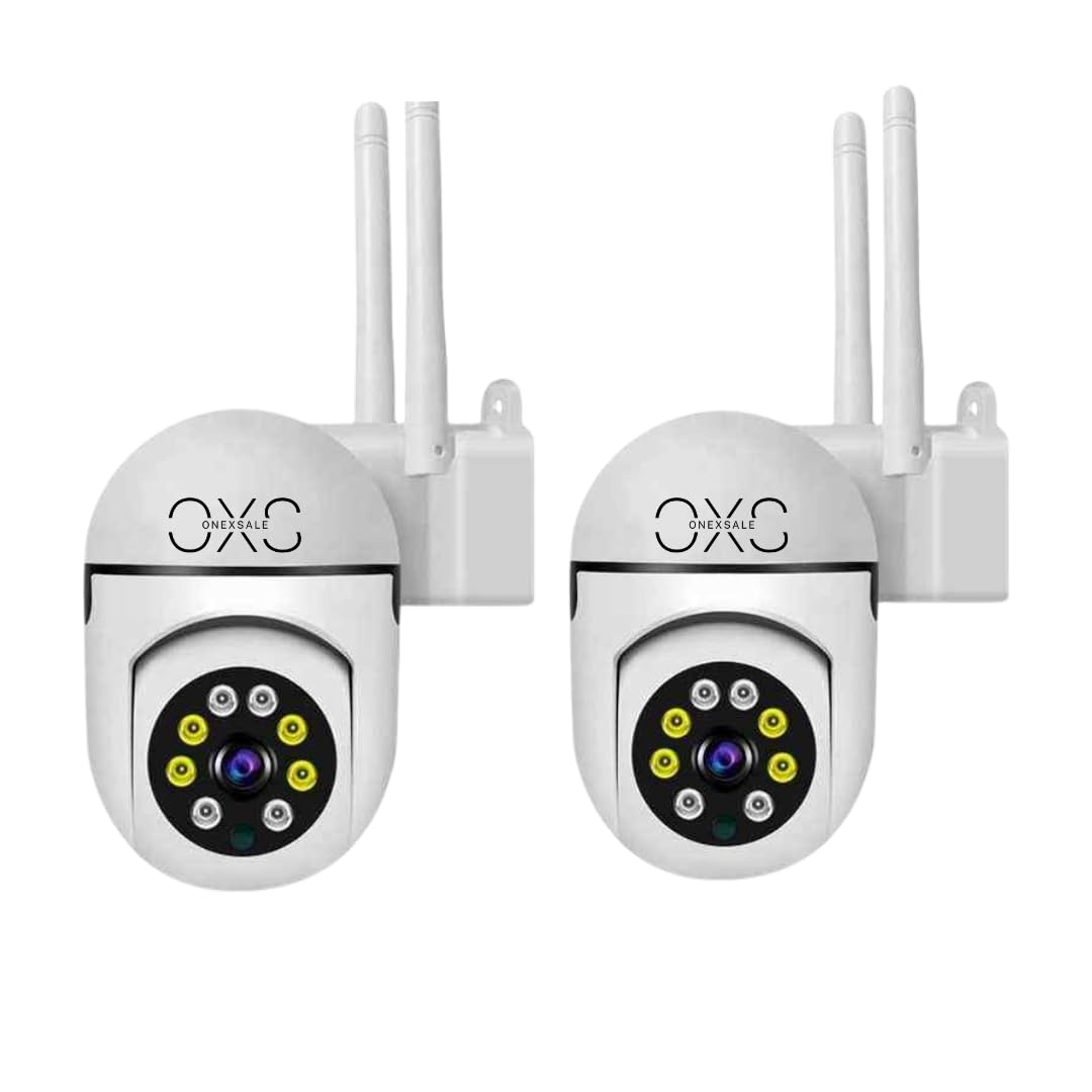 OneXsale 2MP WiFi PTZ Camera Combo | Full HD | Motion Detection | 360° Rotation | 4-Channel Wireless Security System | Weatherproof