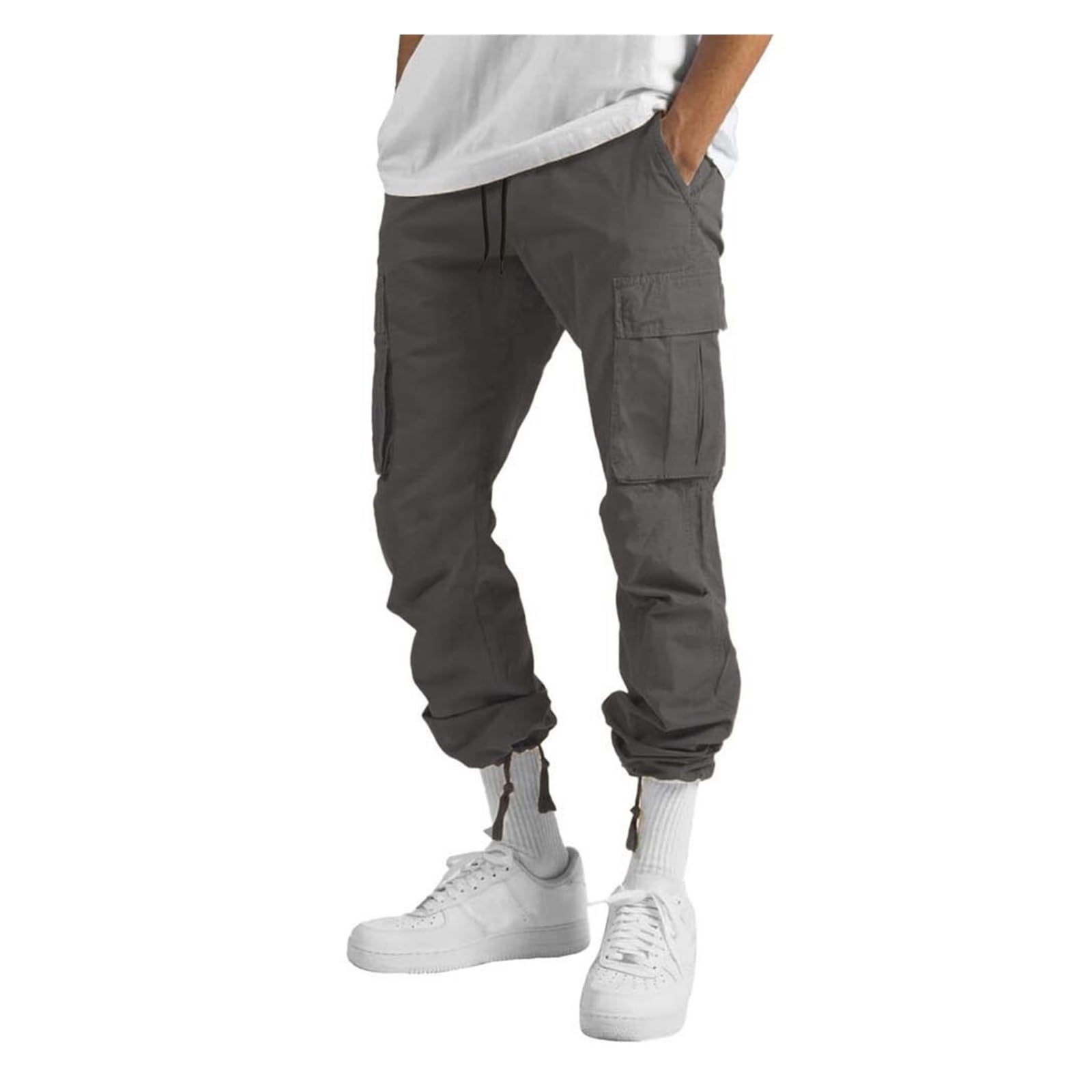 Jogginghose Cargohose Herren, Baggy Jogginghose Herren Breite Jogging Hose Weites Bein Elastische Taille Sweatpants a Sporthose Sweat Pants Männer Sweathose Mit Taschen, S-5XL