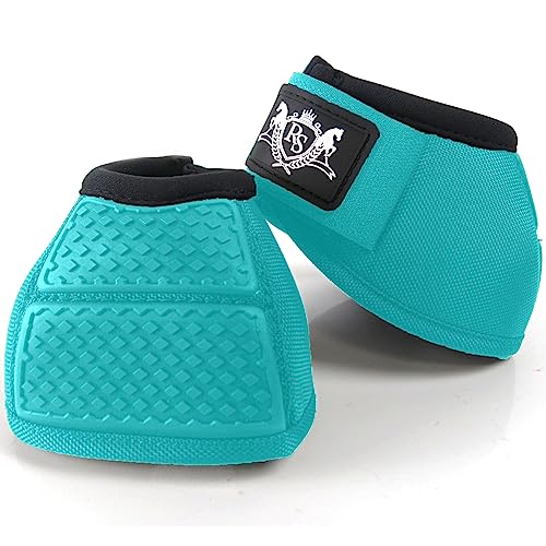 RS Premium Horses Horse Bell Boots (Turquoise, Medium)