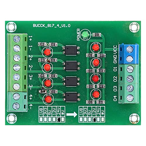 Placa de aislamiento de optoacoplador de munefe, módulo de convertidor de voltaje de nivel de nivel de PLC de 24V a 5V, 4 canales