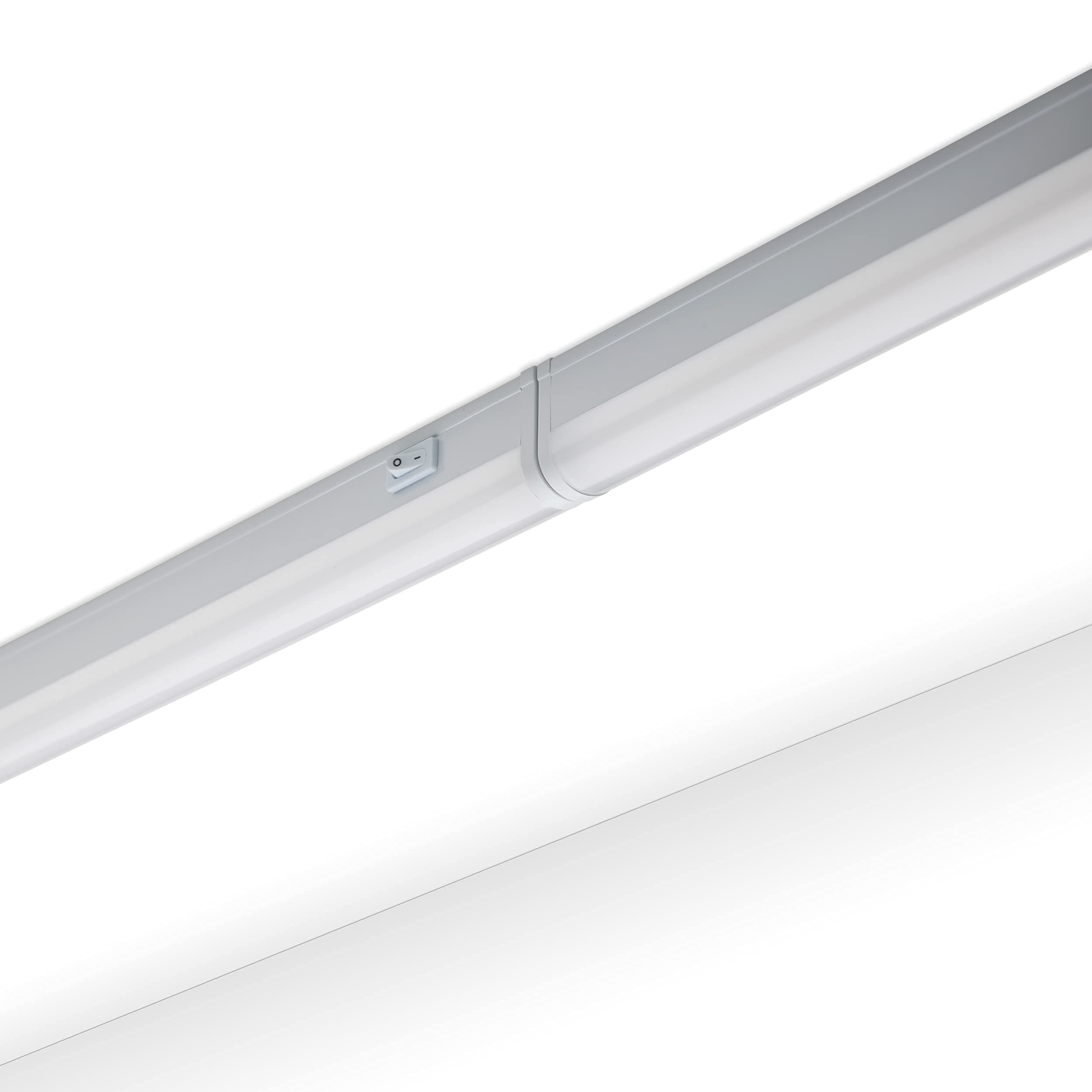 Oktaplex lighting Lampa podszafkowa LED do kuchni, 18 W, 1620 lm, ciepła biel, 3000 K, lampa pod szafkę kuchenną z przełącznikiem z możliwością rozszerzenia | długość: 114 cm